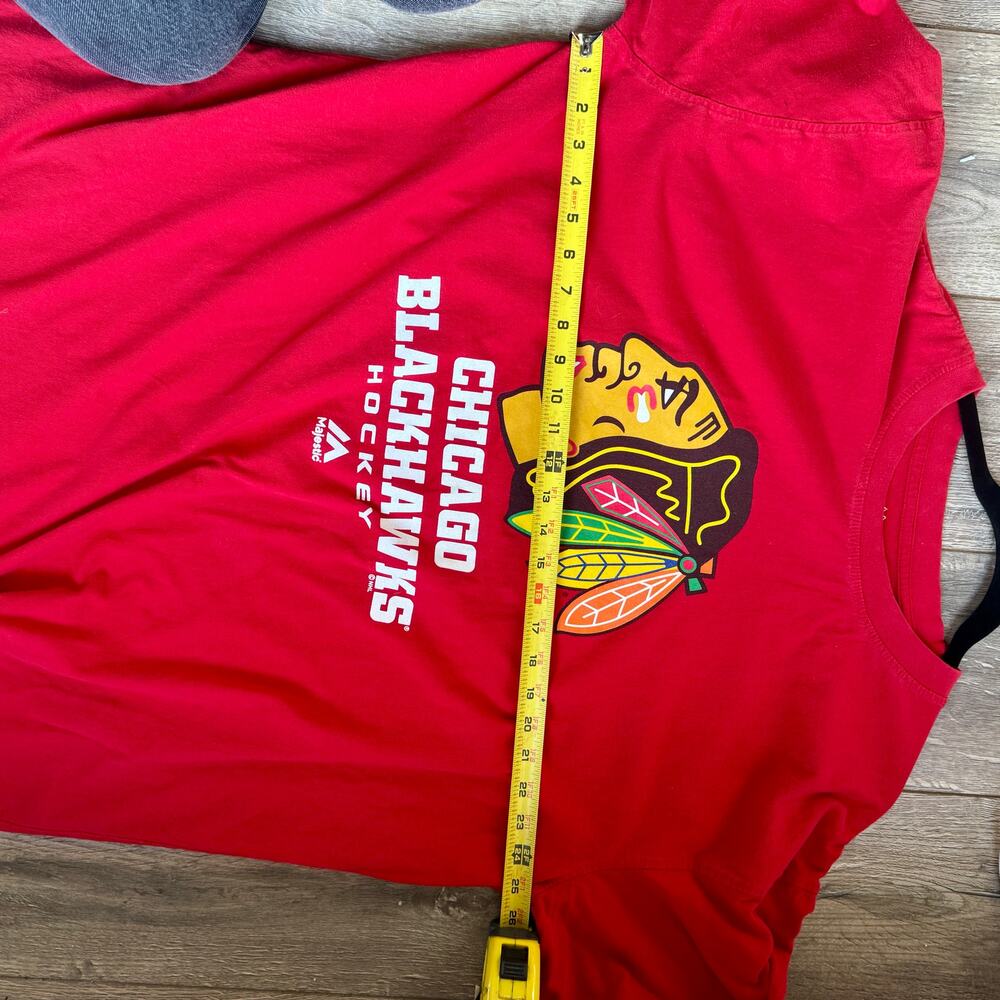 Chicago Blackhawks Majestic T-Shirt Mens 3XL Red NHL Hockey Graphic Tee - Picture 6 of 6